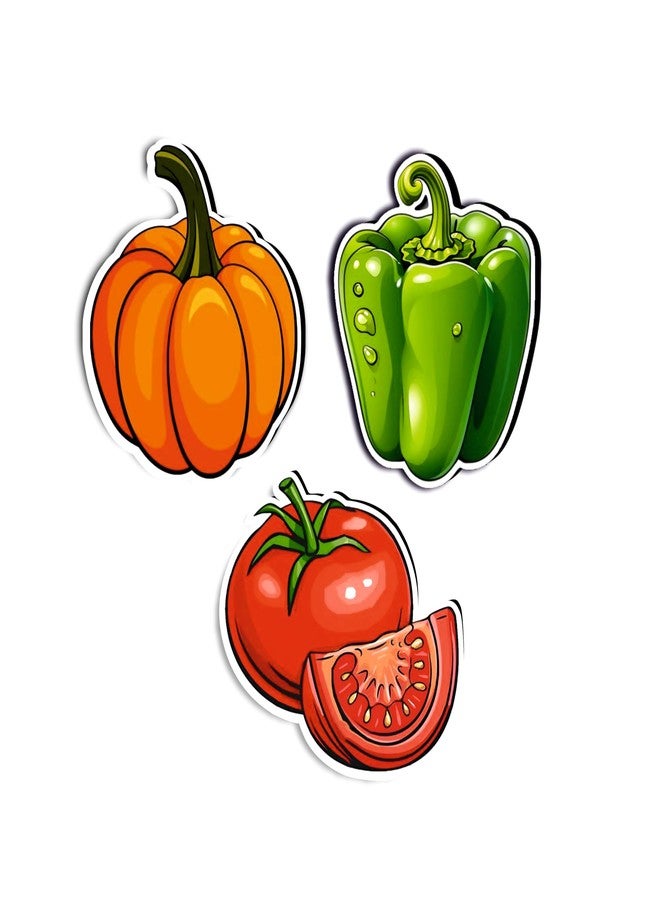 Giftplease Vegetables Fridge Magnets- Set of 3 | Travel Souvenir | Refrigerator Magnet | Gifts | Decorative Items for Kitchen Fridge Magnets Set | Multicolor (FM_06) - Image 1